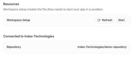 Starting Workspace Setup from the Resources section