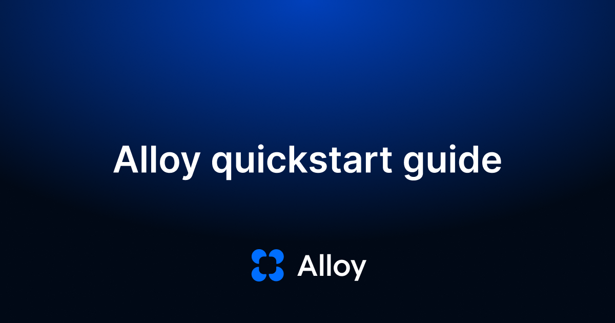 Quick start · Alloy